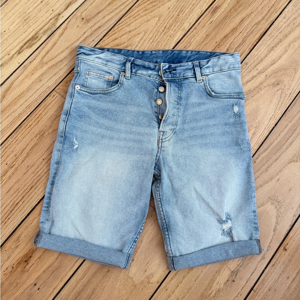 Men's Light Blue Jean Shorts